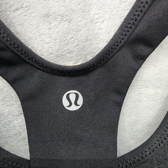 Lululemon Turbo Tank Top Womens 8 Black Shelf Bra Removable Pads Racerback Yoga - Picture 3 of 8